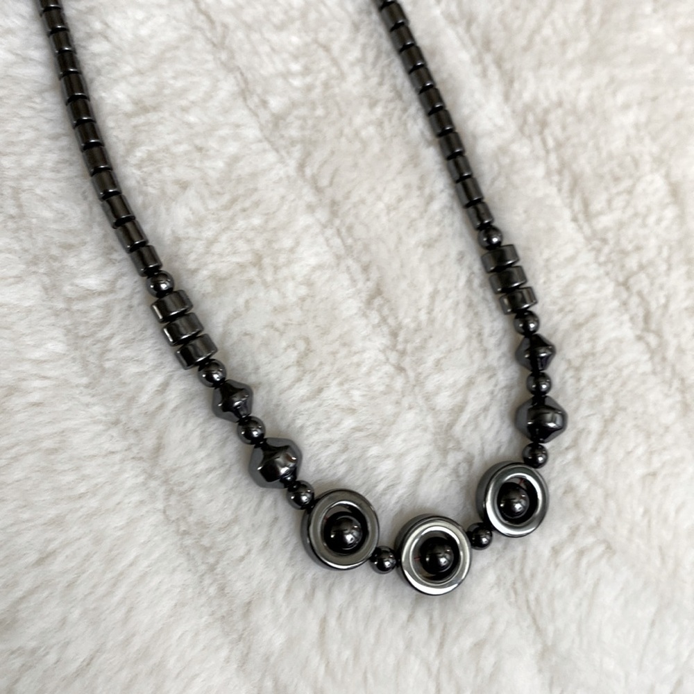 Hematite bead necklace